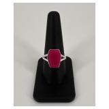 Sz 9.5 Sterling Silver Ring w/ Stone