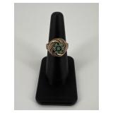 Sz 6.5 Gold Tone Ring w/ Stones