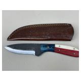 Fixed Blade Hunting Knife w/ Texas Handle & Sheath
