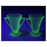 Vaseline Glass Sugar & Creamer