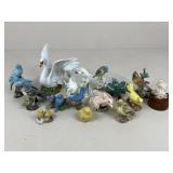 Porcelain Bird Figures / 13 pc