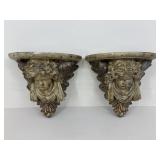 Pair Of Resin Sconce Shelves|2 pc