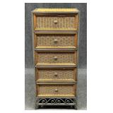 5 Drawer Wicker Chest
