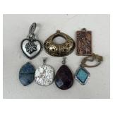Metal & Stone Pendants / 7 pc