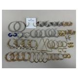 Gold & Silver Tone Earrings / 28 pairs