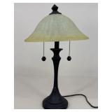 Rustic Resin Lamp W/ Glass Shade