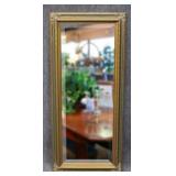 Beveled Mirror in Green/Gold Tone Frame