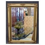 Large Beveled Mirror in Gold Tone Frame