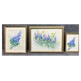 Original Bluebonnet Watercolors by Tallman 3pc