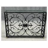 Metal Console w/ Beveled Glass Top