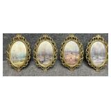 4/PC Four Season Prints on Satin in Oval