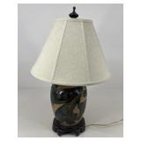 Ceramic & Wood Lamp w/ Shade