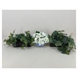 Artificial Arrangements w/ Woven & Ceramic Pots