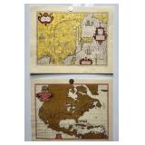 8/PC Assorted Antique Map Reproductions