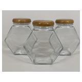 Hexagon Glass Canisters|3 pc