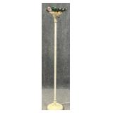 Metal Floor Lamp w / Stained Glass Shade