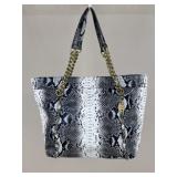 R & Em Snake Print Tote Bag