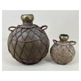 Pair Of Metal Painted Vases