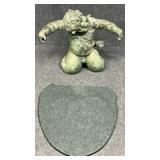 Metal Cherub Holding Glass Side Table