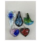 Art Glass Pendants / 5 pc