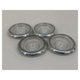 Glass & Sterling Coasters/4 pc