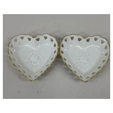 Pair Of Lenox Heart Trinket Dishes