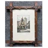 Hand Colored Etching Signed Heiner Krasser