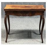 Vintage Carved Wood Folding Game Table