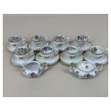 Tea Cups & Saucers w/ Creamer & Sugar