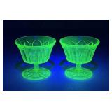 Pair Of Vaseline Dessert Cups|2 pc