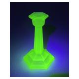 Vaseline Glass Candle Holder