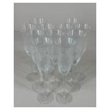 Etched Glass Champagne Flutes / 11 pc