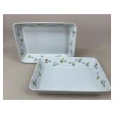 Anchor Ovenware "Floret" Baking Dishes / 2 pc