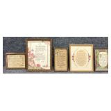 5/PC Vintage Framed Poem/Inspirational Phrases