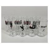 Vintage Bottoms Up! Tumbler Glasses / 8 pc