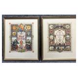 2/PC Arthur Britain/USA Vintage Lithographs