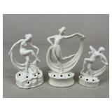 Ceramic Scarf Dancer Floral Frogs / 3 pc