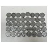 Pre 1964 Jefferson Nickels / 40 pc