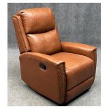 Manual Reclining Arm Chair Faux Leather