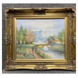 Original Painting on Canvas Signed Crane