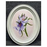 Oval Floral Original Painting Signed Alvin