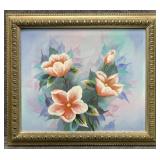 Original Painting on Canvas Signed Rose