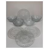 Glass Serving Bowl & Plate Assortment|8 pc