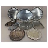 Silver Plate Platter Assortment|9 pc
