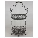 2-Tier Wrought Iron Fruit Basket Stand