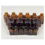 Vintage Brown Glass Bottles / 21 pc