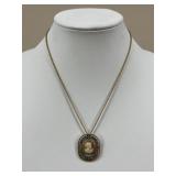 12k Gold Chain w/ Cameo Pendant