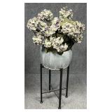 Artificial Arrangement w / Metal Vase & Stand