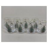 Spode Christmas Tree Stemless Wine Glasses / 8 pc