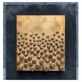 Signed Copper Studded/Wood Wall Sculpture